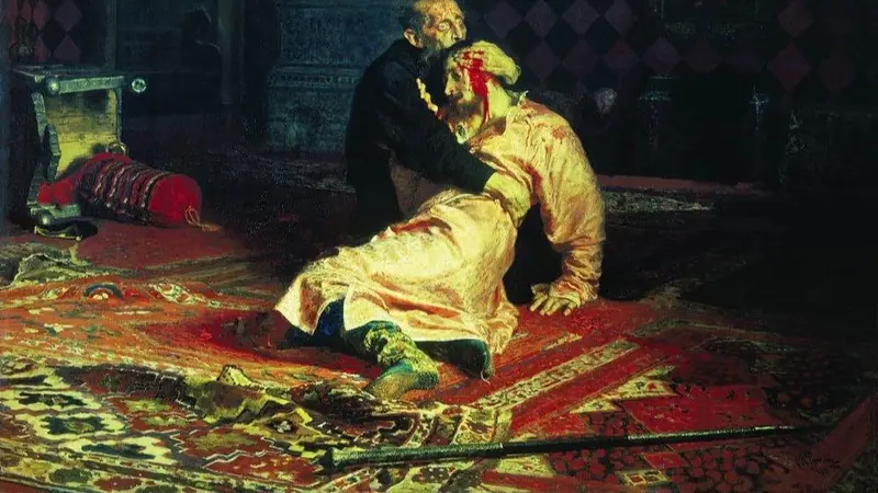 Lukisan "Ivan the Terrible and His Son Ivan on November 16, 1581" yang terkenal di Rusia mengalami kerusakan parah setelah diserang oleh oknum tidak bertanggung jawab (Public Domain)