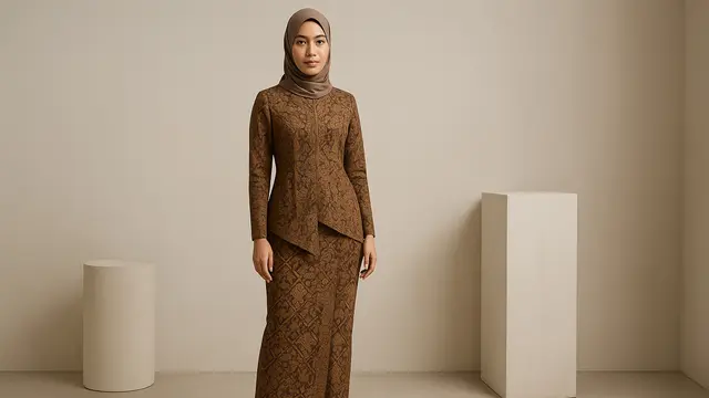 Model Baju Batik Wanita Kekinian Untuk Kondangan/Ilustrasi oleh AI