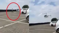 Tertinggal di Rumah, Tas Mahasiswa Ini Diantar Menggunakan Helikopter
