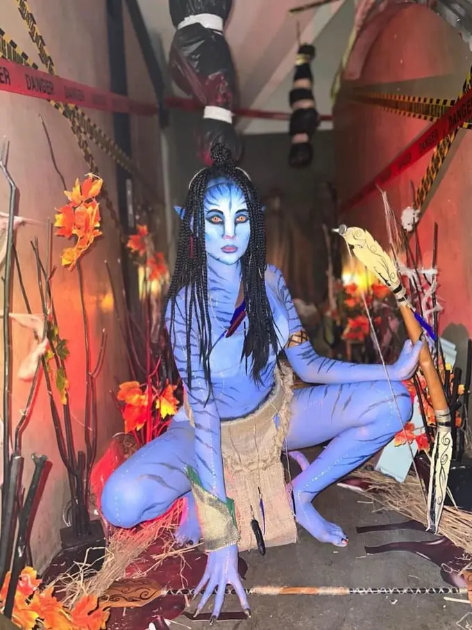 Lucinta Luna Pakai Kostum Avatar saat Halloween, Tampil Seram Maksimal
