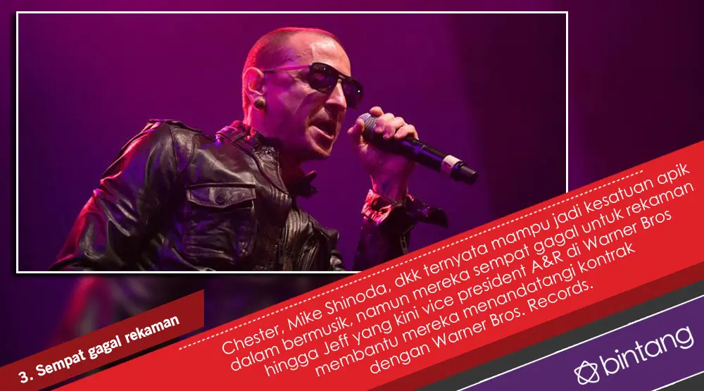 Menilik Perjalanan Chester Bennington Bersama Linkin Park. (Foto: AFP/Mike Windle/GETTY IMAGES NORTH AMERICA, Desain: Nurman Abdul Hakim/Bintang.com)