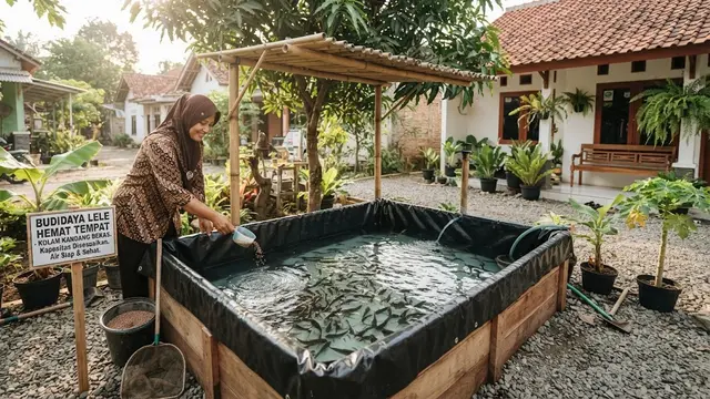 Cara membuat kolam lele hemat tempat dengan memanfaatkan kandang bekas yang bisa bantu ketahanan pangan keluarga di masa krisis model menggunakan kandang bekas dan menyesuaikan jumlah lele