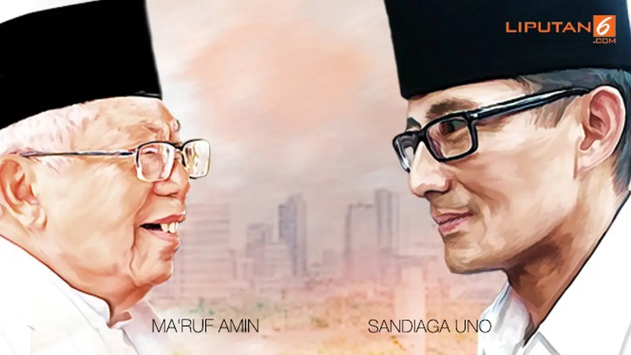 Banner Infografis Headline Adu Amunisi Ma'ruf Amin Vs Sandiaga Uno