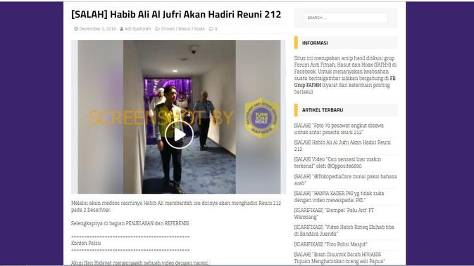 [Cek Fakta] Ulama Tenar Habib Ali Aljufri Sengaja Datang ke Indonesia Untuk Hadiri Reuni 212, Benarkah?