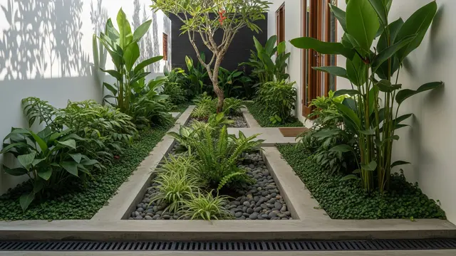 Inspirasi Rain Garden untuk Rumah Minimalis/AI Generated