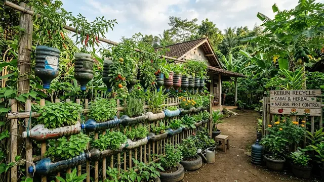 Desain Taman Produktif dan Estetik dari Galon Bekas yang Mudah Ditiru