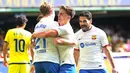 Mereka adalah Gavi (12’), Frenkie de Jong (15’), Ferran Torres (68’), dan Robert Lewandowski (71’). (AP Photo/Alberto Saiz)