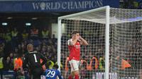 Selebrasi Viktor Gyokeres dalam laga Chelsea vs Arsenal di semifinal Carabao Cup 2025/2026, Kamis (15/1/2026). (AP Photo/Alastair Grant)