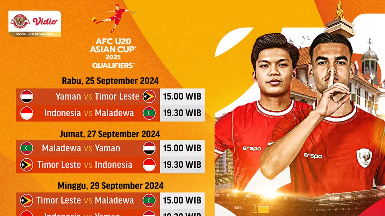 Jadwal AFC U20 Asian Cup Qualifiers 2025