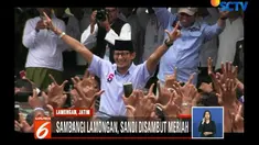 Kampanye terbuka Sandiaga Uno juga terlihat santai. Bahkan, Sandi mengajak para pendukungnya untuk bernyanyi religi dan ber-shalawat yang langsung disambut oleh mereka.