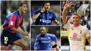 Berikut ini daftar pesepak bola yang selama karier nya sering berpindah klub. Diantaranya adalah Rivaldo, Christian Vieri dan Nicolas Anelka. (Foto Kolase AFP)