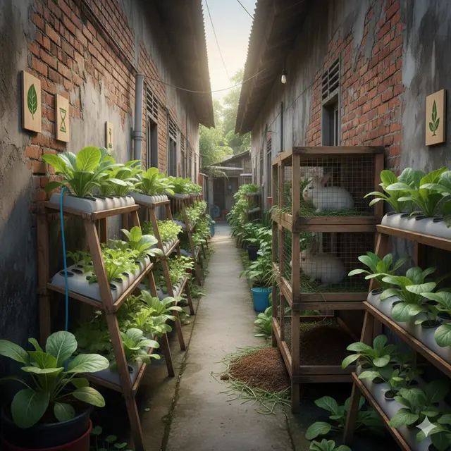 Cara Maksimalkan Gang 1 Meter untuk Ternak dan Tanam Sayur (Foto: Gemini AI)