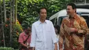 Plt Gubernur DKI Basuki Tjahaja Purnama (Ahok) mengantar Jokowi ke Istana Negara, Rabu (22/10/14). (Liputan6.com/Herman Zakharia)