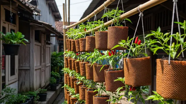 Model Kebun Cabai Gantung di Lahan Sempit