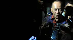 Ketua Harian DPP Partai Demokrat (PD) Syarief Hasan menolak berpendapat terkait sikap ataupun pilihan pribadinya pada pemilihan presiden dan wakil presiden (pilpres) 2014. Rabu (28/5/14) (Liputan6.com/Johan Tallo)
