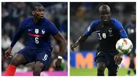 Dua gelandang andalan Timnas Prancis, Paul Pogba dan N'Golo Kante dipastikan absen membela Tim Ayam Jago dalam usaha mempertahankan gelar di Piala Dunia 2022 Qatar. Keduanya tengah mengalmai cedera saat membela klubya masing-masing. Dengan absennya kedua pemain tersebut, kini Timnas Prancis menggantungkan harapan kepada 5 gelandang alternatif yang bisa menjadi pilihan pelatih Didier Deschamps di Qatar nanti. Berikut profil kelima gelandang tersebut. (Kolase AFP)