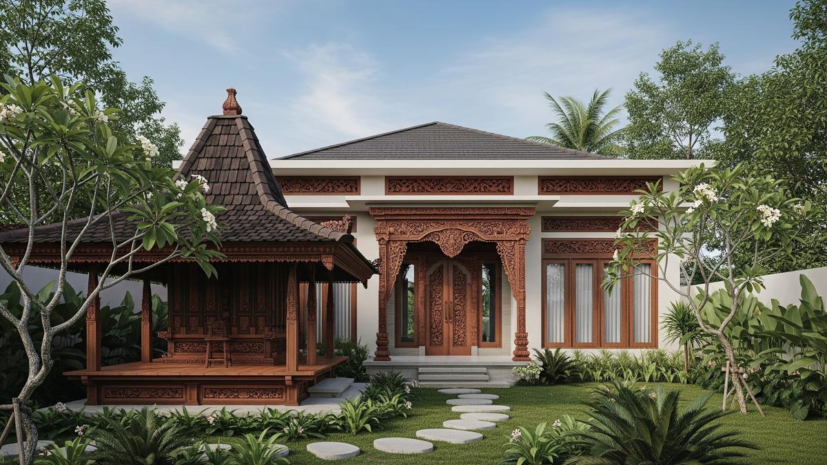 8 Model Joglo Depan Rumah Minimalis 2025, Ornamen Khas Jawa yang Kental tapi Modern