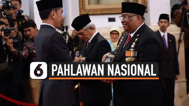 Presiden Joko Widodo menganugerahkan gelar Pahlawan Nasional kepada 6 orang tokoh yang semasa hidupnya dianggap berjasa dalam perjuangan di berbagai bidang. Penganugerahan diwakili oleh para ahli waris dari 6 tokoh tersebut.
