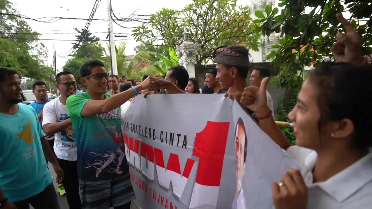 Cawapres nomor urut 02 Sandiaga Uno lari pagi di Bali.
