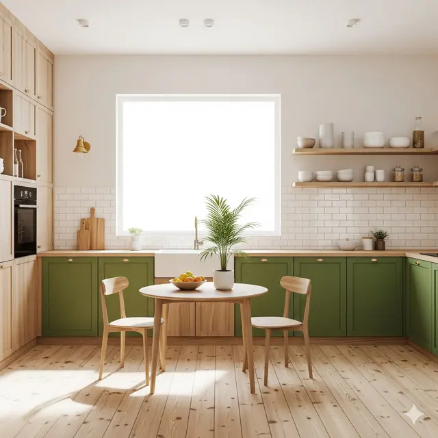 Dapur Warna Cerah & Gorden Tipis