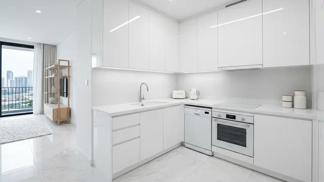 Desain Dapur Minimalis Tanpa Sekat (AI Generated)