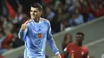 Penyerang Spanyol Alvaro Morata merayakan gol pertama untuk timnya yang dicetak ke gawang Portugal pada matchday keenam atau terakhir Grup A2 UEFA Nations League 2022-2023 di Estadio Municipal Braga, Rabu (28/9/2022) dini hari WIB. Alvaro Morata menjadi pahlawan kemenangan Spanyol berkat gol semata wayang ke gawang tuan rumah jelang pertandingan berakhir. (AP Photo/Luis Vieira)