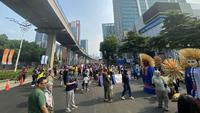 Suasana Hari Bebas Kendaraan Bermotor (HBKB) atau Car Free Day (CFD) di Jalan HR Rasuna Said, Jakarta Selatan. (Liputan6/Delvira Hutabarat)
