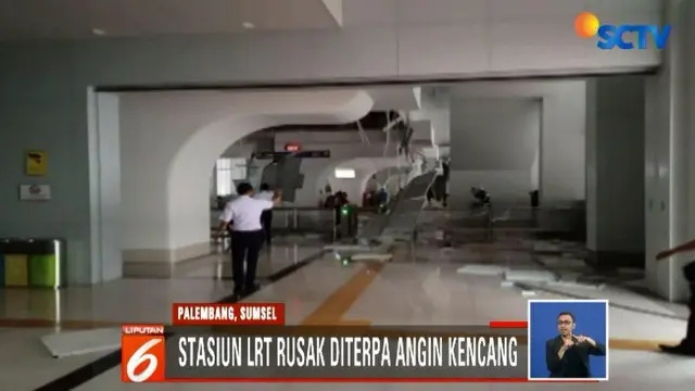 Stasiun LRT di Palembang Rusak Usai Diterjang Angin Kencang