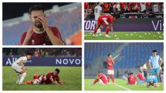 Tahun 2025 menjadi tahun penuh pembelajaran bagi Timnas Indonesia di berbagai level usia. Berikut ini, momen pahit Timnas Indonesia selama 2025. (Kolase: Dok Bola.com dan AP Photo)