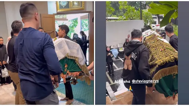 6 Potret Suasana di Rumah Duka Stevie Agnecya hingga Dimakamkan, Ramai Pelayat