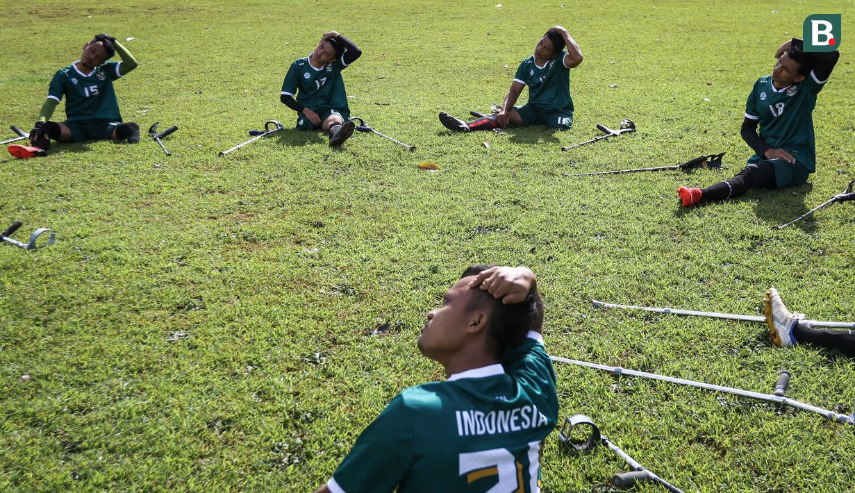 Garuda INAF merupakan tim sepak bola yang resmi berdiri pada 3 Maret 2018 lalu. Tim ini dibentuk oleh para penyandang disabilitas yang ingin memiliki ruang khusus bagi mereka untuk mengembangkan minat dan bakatnya bermain sepakbola. (Bola.com/Bagaskara Lazuardi)