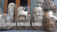 Agus, manfaatkan bonggol bambu yang terbuang sia-sia menjadi ukiran dan patung unik