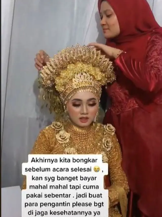 Pengantin Wanita Nyaris Pingsan Pakai Hiasan Kepala 4 Kg