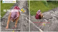 Viral Wanita Ini Turun Tangga dengan Cara Duduk. (Sumber: TikTok @antjeagnez )