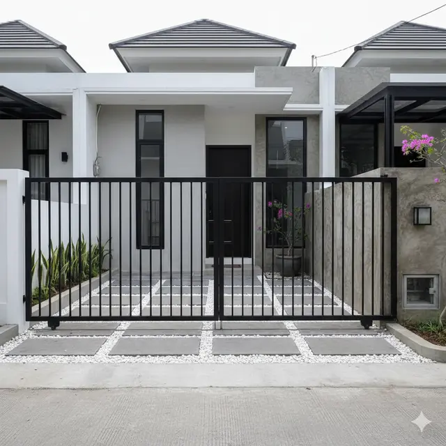 Model Gerbang Depan Rumah Minimalis (Foto: Gemini AI)