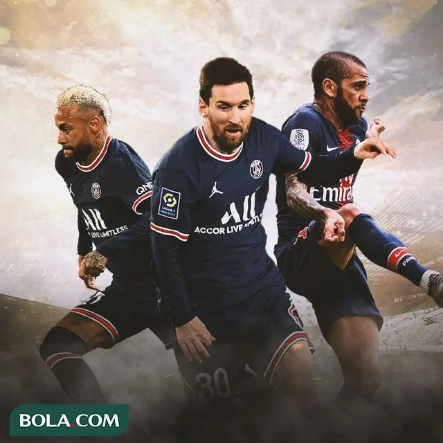 Ilustrasi - Neymar, Lionel Messi, Dani Alves