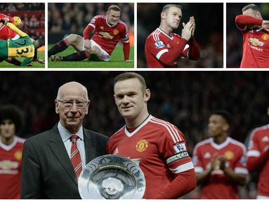 Wayne Rooney, gagal merayakan laga ke-500 bersama Manchester United dengan kemenangan dan gol. Setan Merah harus takluk 1-2 dari Norwich.