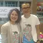 Rebecca Tumewu dan Erwin Parengkuan di ulang tahun Talkinc. (Liputan6.com/Henry)