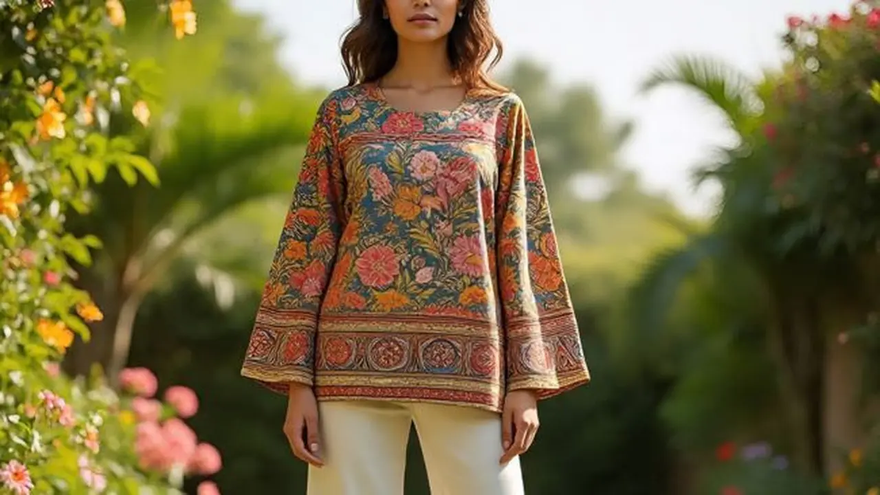 Ilustrasi Baju Batik Motif Bunga (Sumber Gambar: Meta AI)