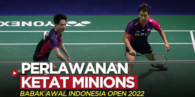 VIDEO: Marcus Gideon / Kevin Sanjaya Dapat Perlawanan Ketat pada Babak Awal Indonesia Open 2022