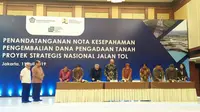 Lembaga Manajemen Aset Negara (LMAN) menandatangani nota kesepahaman (Memorandum of Understanding/MoU) dengan Badan Pengatur Jalan Tol (BPJT) dan Badan Usaha Jalan Tol (BUJT) di Hotel Borobudur, Jakarta.