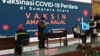 Gubernur Sumut, Edy Rahmayadi, menjadi orang pertama di Sumut yang disuntik vaksin Covid-19, Kamis (14/1/2021)