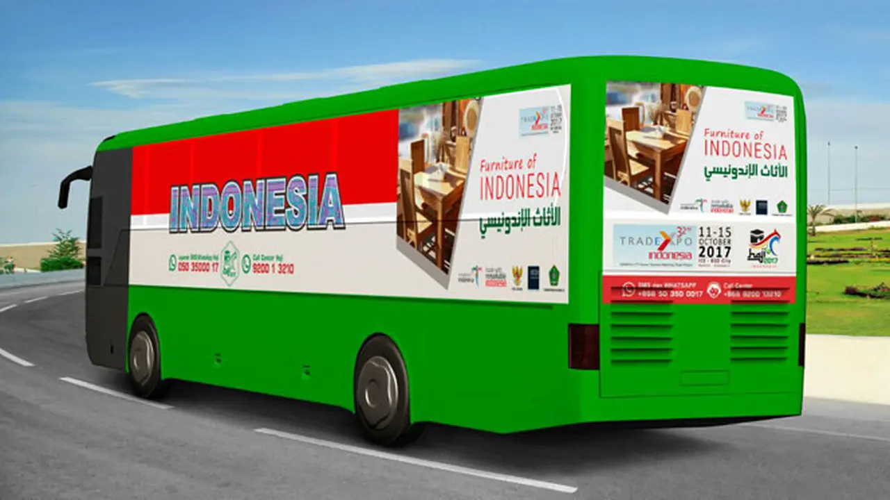 KJRI Jeddah Branding Wonderful Indonesia di Bus Jamaah Haji 2017