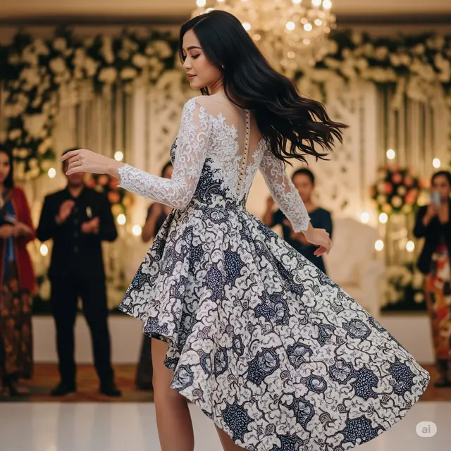 Model Gaun Batik Pesta Mewah. Foto: Gemini