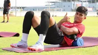 Striker Timnas Indonesia U-22, Ramadhan Sananta saat sesi latihan di Visakha Training Center, Phnom Penh, Kamboja, Sabtu (6/5/2023) jelang menghadapi Timor Leste pada laga ketiga Grup A SEA Games 2023, Minggu, 7 Mei 2023. (Bola.com/Abdul Aziz)