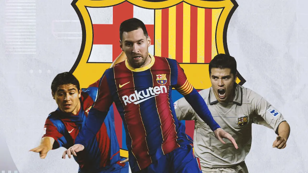 Barcelona - Juan Roman Riquelme, Lionel Messi, Javier Saviola