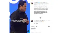 Menteri BUMN Erick Thohir. (Foto:akun Instagram @erickthohir)