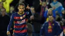 Neymar yang didatangkan dari Santos telah menjadi salah satu bintang Barcelona saat ini. Neymar telah mencetak 16 gol dari 17 partai di La Liga musim ini. (AFP/Lluis Gene)