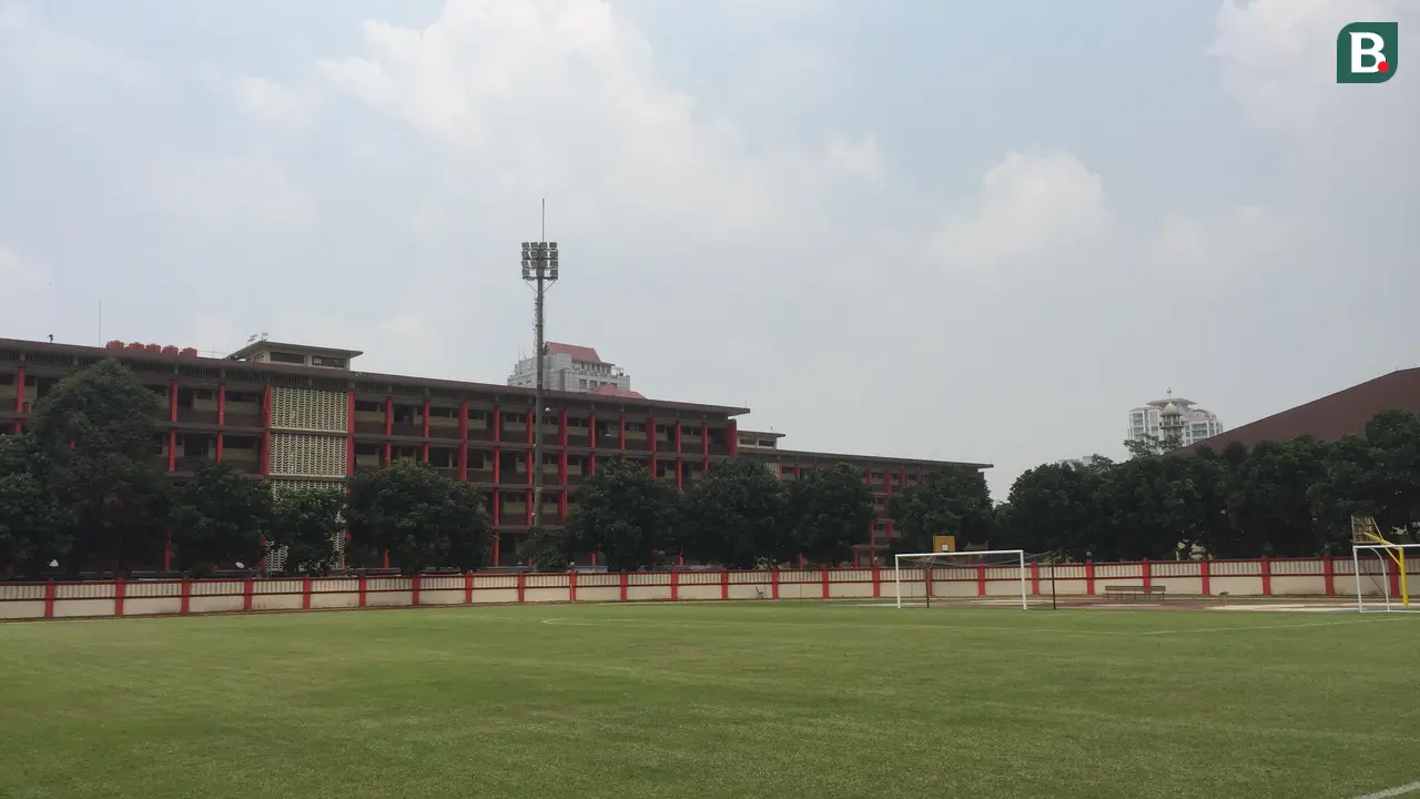 Penampakan markas baru Bhayangkara FC, Stadion Perguruan Tinggi Ilmu Kepolisian (PTIK), Jakarta Selatan.