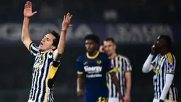 Bertamu ke markas Hellas Verona, Juventus gagal meraih poin penuh. (MARCO BERTORELLO/AFP)